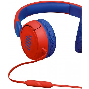 JBL JR310 - Children's over-ear headphones with aux cable and built-in microphone - Blue/Red