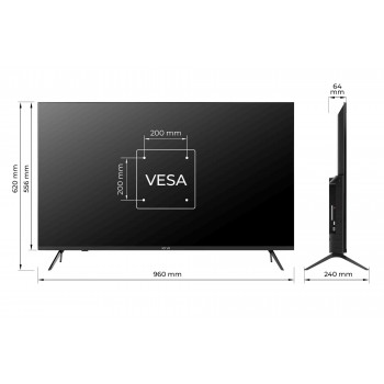 KIVI 43" UHD TV KIVI 43U760QB Smart/Android TV - Black