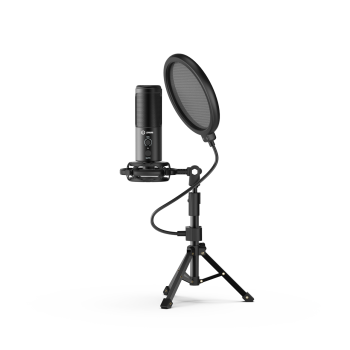 Lorgar Voicer 721, Pro Audio Condenser USB Microphone - Fully Equipped, With Tripod WF5
