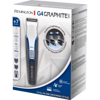 Remington Graphite G4 Cordless Trimmer, All-in-One Beard, Body and Stubble Trimmer with Mini Electric Shaver Attachment, PG4000