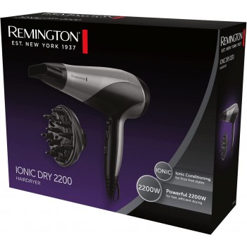 Remington Ionic Dry Hair Dryer 2200 - Silver/Black