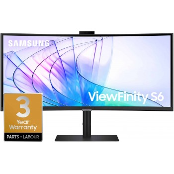 Samsung LS34C652VAUXEN 34″ ViewFinity S65VC Ultra WQHD Curved High Resolution Monitor with Webcam