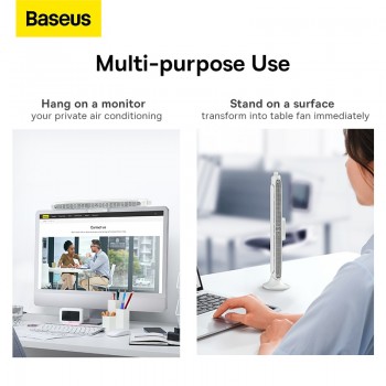 Baseus Refreshing Monitor Clip On & Stand-Up Desk Fan