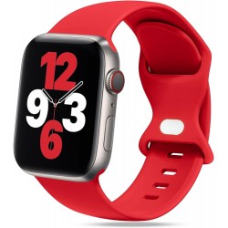 FIXED SILICONE STRAP SET FOR APPLE WATCH 42/44/45 MM, RED