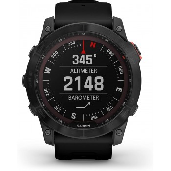 Garmin Fenix 7X Solar Multisport GPS Watch - Slate Grey with Black Band
