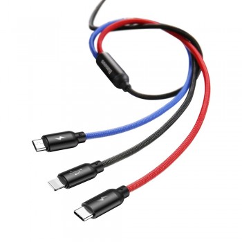 Baseus Three Primary Colors 3in1 Cable USB - micro USB / Lightning / USB-C 