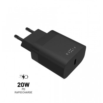 FIXED charger with USB-C output and PD support, 20W - Black