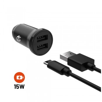 FIXED car charger set with 2xUSB output and USB/USB-C cable