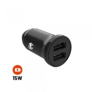 FIXED Dual USB Car Charger 15W - Black