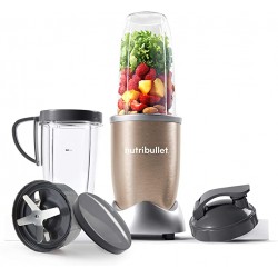 NutriBullet NBLP9 900W Blender Champagne Multi-Function Cold Beverage Smoothie Maker- 2 Cup Sizes and Stay Fresh Lid