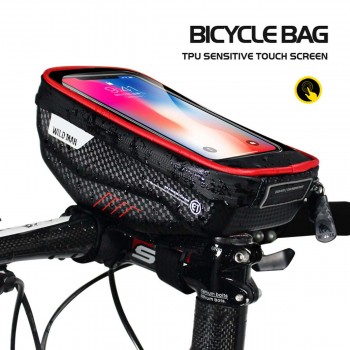 WILDMAN Bicycle bag E1 Touch Screen Cycling Front Handlebar Waterproof 1L - Black
