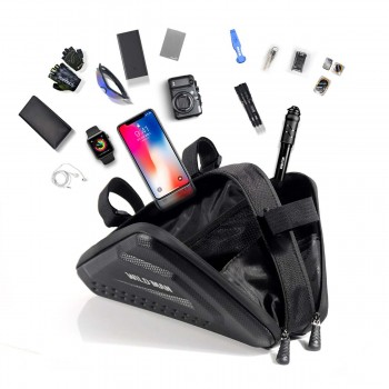 WILDMAN Bicycle bag ES19 Mountain Road Bike Top Tube Cycling Pouch Bicycle Triangle Frame Bag Waterproof 3L - Black
