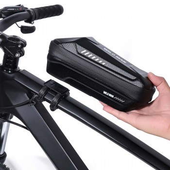 WILDMAN Bicycle bag XS5 4.7 to 6.7 inch Tpu hard case, Bicycle Front frame, Waterproof 1L - Black